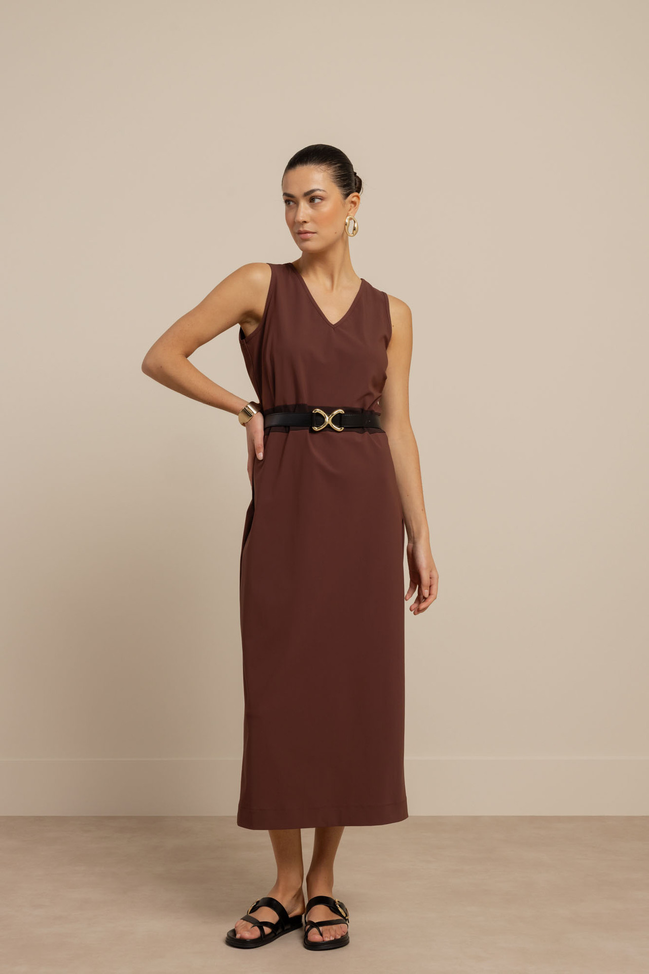 Studio Anneloes Tirza Dress Chestnut, damesjurk